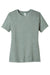 Bella + Canvas BC6400CVC/6400CVC Womens CVC Short Sleeve Crewneck T-Shirt Heather Sage Green Flat Front