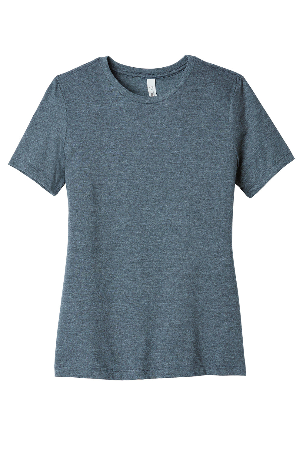 Bella + Canvas BC6400CVC/6400CVC Womens CVC Short Sleeve Crewneck T-Shirt Heather Slate Blue Flat Front