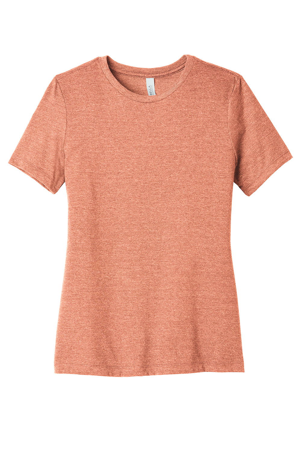 Bella + Canvas BC6400CVC/6400CVC Womens CVC Short Sleeve Crewneck T-Shirt Heather Sunset Red Flat Front