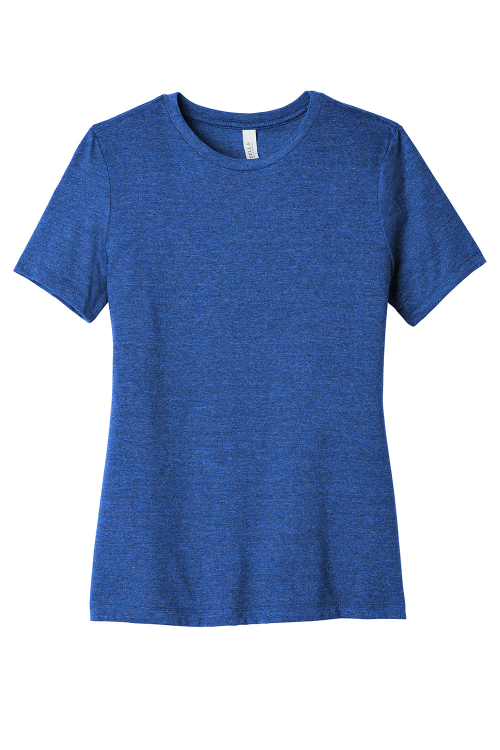 Bella + Canvas BC6400CVC/6400CVC Womens CVC Short Sleeve Crewneck T-Shirt Heather True Royal Blue Flat Front