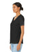 Bella + Canvas BC6405/6405 Womens Relaxed Jersey Short Sleeve V-Neck T-Shirt Black Model 3Q
