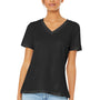 Bella + Canvas Womens Relaxed Jersey Short Sleeve V-Neck T-Shirt - Black