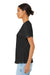 Bella + Canvas BC6405/6405 Womens Relaxed Jersey Short Sleeve V-Neck T-Shirt Black Model Side