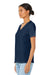 Bella + Canvas BC6405/6405 Womens Relaxed Jersey Short Sleeve V-Neck T-Shirt Navy Blue Model 3Q