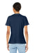 Bella + Canvas BC6405/6405 Womens Relaxed Jersey Short Sleeve V-Neck T-Shirt Navy Blue Model Back
