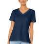 Bella + Canvas Womens Relaxed Jersey Short Sleeve V-Neck T-Shirt - Navy Blue