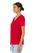 Bella + Canvas BC6405/6405 Womens Relaxed Jersey Short Sleeve V-Neck T-Shirt Red Model 3Q