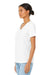 Bella + Canvas BC6405/6405 Womens Relaxed Jersey Short Sleeve V-Neck T-Shirt White Model 3Q