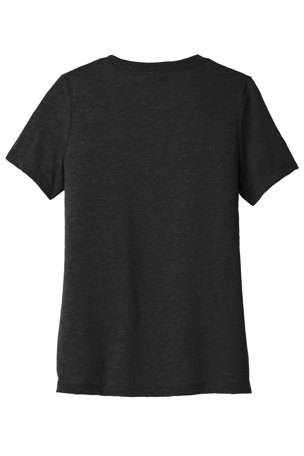 Bella + Canvas BC6405CVC/6405CVC Womens CVC Short Sleeve V-Neck T-Shirt Heather Black Flat Back
