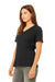 Bella + Canvas BC6405CVC/6405CVC Womens CVC Short Sleeve V-Neck T-Shirt Heather Black Model 3Q