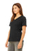 Bella + Canvas BC6405CVC Womens CVC Short Sleeve V-Neck T-Shirt Heather Black Model 3Q