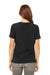 Bella + Canvas BC6405CVC Womens CVC Short Sleeve V-Neck T-Shirt Heather Black Model Back