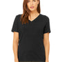 Bella + Canvas Womens CVC Short Sleeve V-Neck T-Shirt - Heather Black