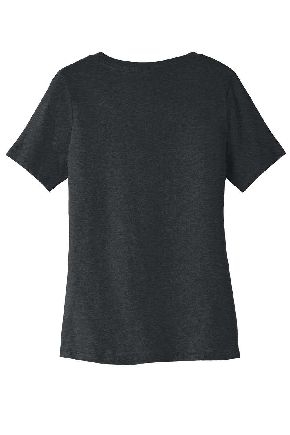 Bella + Canvas BC6405CVC Womens CVC Short Sleeve V-Neck T-Shirt Heather Dark Grey Flat Back