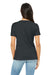 Bella + Canvas BC6405CVC Womens CVC Short Sleeve V-Neck T-Shirt Heather Dark Grey Model Back