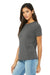 Bella + Canvas BC6413 Womens Short Sleeve Crewneck T-Shirt Grey Model 3Q