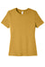 Bella + Canvas BC6413 Womens Short Sleeve Crewneck T-Shirt Mustard Yellow Flat Front
