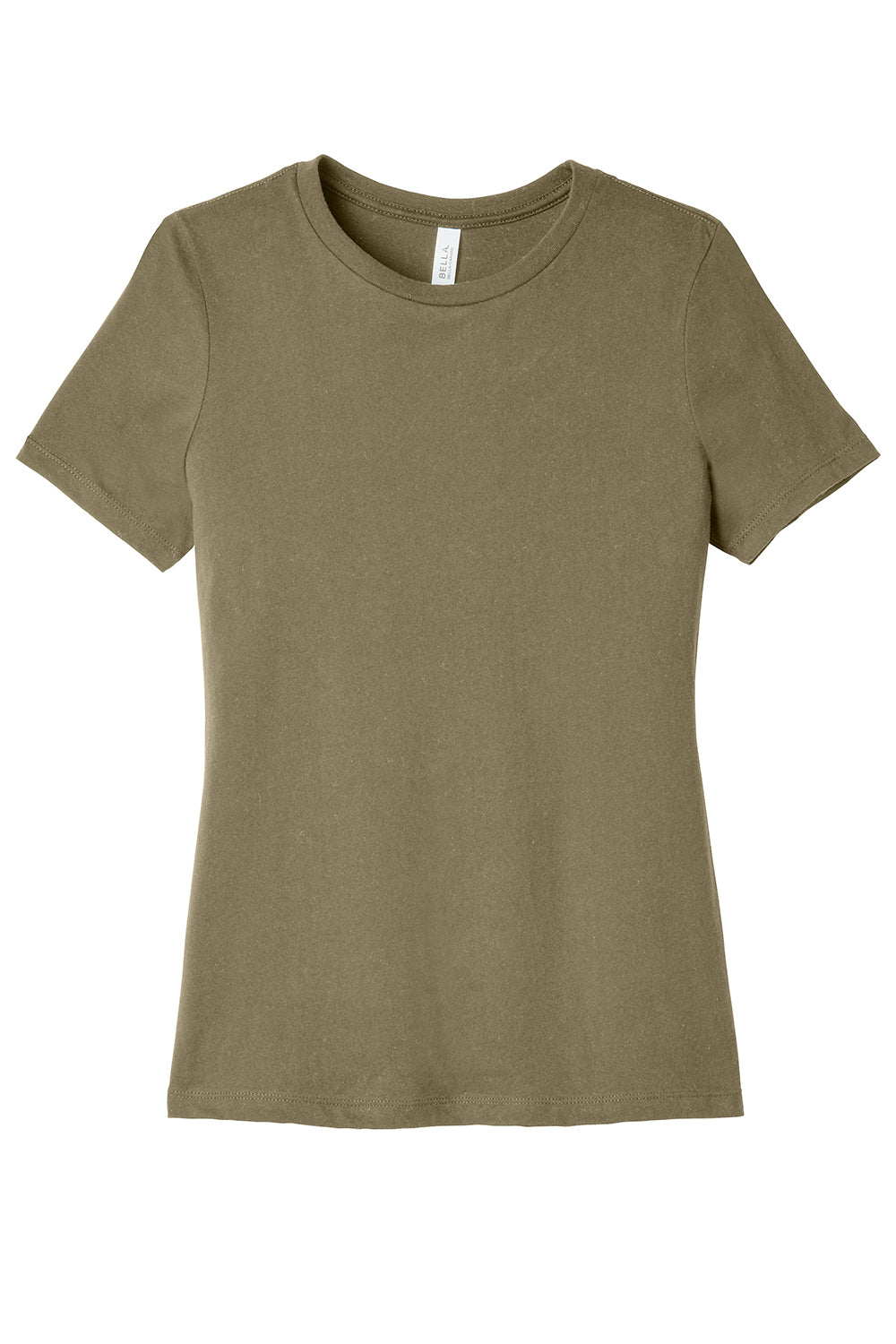 Bella + Canvas BC6413 Womens Short Sleeve Crewneck T-Shirt Olive Green Flat Front