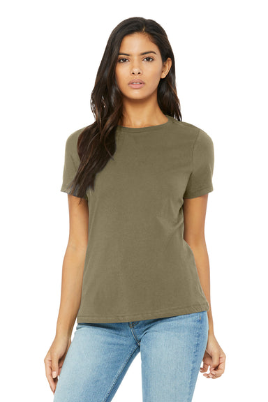 Bella + Canvas BC6413 Womens Short Sleeve Crewneck T-Shirt Olive Green Model Front