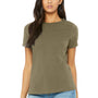 Bella + Canvas Womens Short Sleeve Crewneck T-Shirt - Olive Green