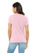 Bella + Canvas BC6413 Womens Short Sleeve Crewneck T-Shirt Pink Model Back