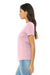 Bella + Canvas BC6413 Womens Short Sleeve Crewneck T-Shirt Pink Model Side