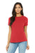 Bella + Canvas BC6413/6413 Womens Short Sleeve Crewneck T-Shirt Red Model Front