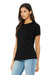 Bella + Canvas BC6413 Womens Short Sleeve Crewneck T-Shirt Black Model 3Q