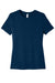 Bella + Canvas BC6413 Womens Short Sleeve Crewneck T-Shirt Solid Navy Blue Flat Front