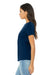 Bella + Canvas BC6413/6413 Womens Short Sleeve Crewneck T-Shirt Solid Navy Blue Model Side