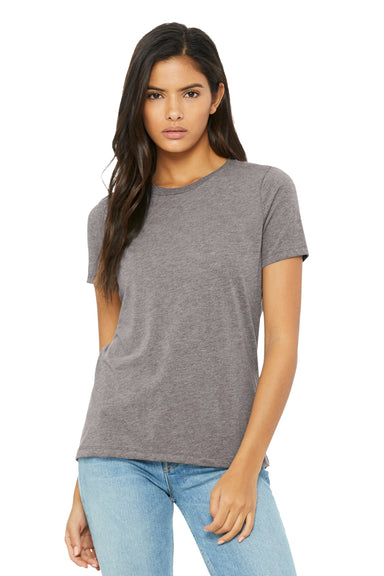 Bella + Canvas BC6413 Womens Short Sleeve Crewneck T-Shirt Storm Grey Model Front