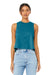 Bella + Canvas BC6682/6682 Womens Cropped Tank Top Heather Deep Teal Blue Model Front