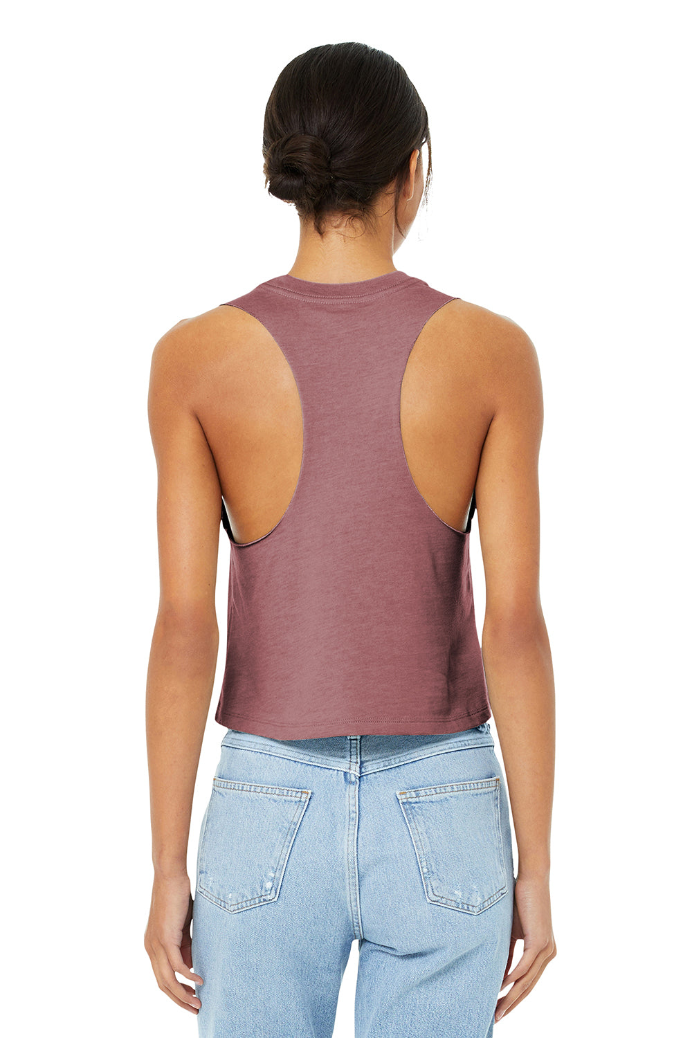 Bella + Canvas BC6682/6682 Womens Cropped Tank Top Heather Mauve Model Back