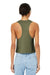 Bella + Canvas BC6682/6682 Womens Cropped Tank Top Heather Olive Green Model Back