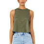 Bella + Canvas Womens Cropped Tank Top - Heather Olive Green