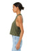Bella + Canvas BC6682/6682 Womens Cropped Tank Top Heather Olive Green Model Side