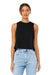 Bella + Canvas BC6682/6682 Womens Cropped Tank Top Solid Black Model Front