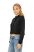 Bella + Canvas BC7502/B7502/7502 Womens Cropped Fleece Hooded Sweatshirt Hoodie Black Model 3Q