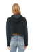 Bella + Canvas BC7502/B7502/7502 Womens Cropped Fleece Hooded Sweatshirt Hoodie Heather Dark Grey Model Back