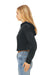 Bella + Canvas BC7502/B7502/7502 Womens Cropped Fleece Hooded Sweatshirt Hoodie Heather Dark Grey Model Side