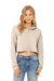 Bella + Canvas BC7502/7502 Womens Cropped Fleece Hooded Sweatshirt Hoodie Heather Dust Model Front
