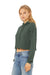 Bella + Canvas BC7502/7502 Womens Cropped Fleece Hooded Sweatshirt Hoodie Military Green Model 3Q