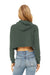 Bella + Canvas BC7502/B7502/7502 Womens Cropped Fleece Hooded Sweatshirt Hoodie Military Green Model Back