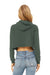 Bella + Canvas BC7502/7502 Womens Cropped Fleece Hooded Sweatshirt Hoodie Military Green Model Back
