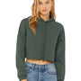 Bella + Canvas Womens Cropped Fleece Hooded Sweatshirt Hoodie - Military Green