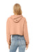 Bella + Canvas BC7502/B7502/7502 Womens Cropped Fleece Hooded Sweatshirt Hoodie Peach Model Back
