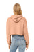 Bella + Canvas BC7502/7502 Womens Cropped Fleece Hooded Sweatshirt Hoodie Peach Model Back