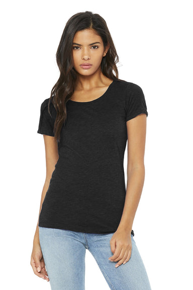 Bella + Canvas BC8413/8413 Womens Short Sleeve Crewneck T-Shirt Heather Black Model Front
