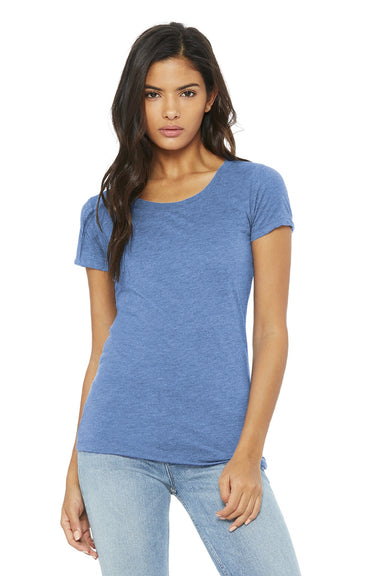 Bella + Canvas BC8413/8413 Womens Short Sleeve Crewneck T-Shirt Blue Model Front