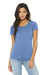 Bella + Canvas BC8413/8413 Womens Short Sleeve Crewneck T-Shirt Blue Model Front